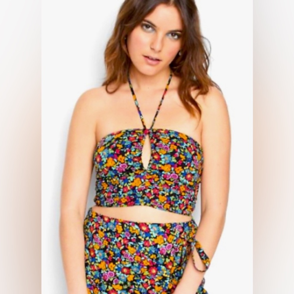Wild Fable Floral Multicolor Bandeau Strings | Color: Black | Size: M - NWT